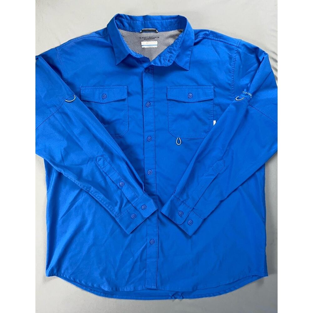 Columbia PFG Men's Tamiami II Long Sleeve Vented Fishing Shirt. Royal Blue, XL.